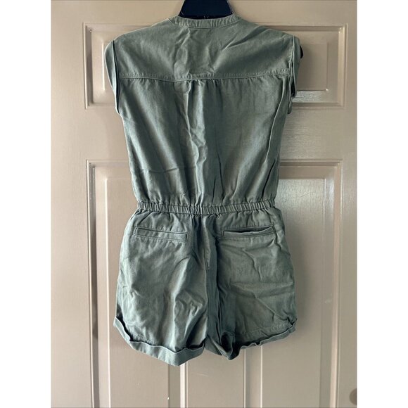 GAP Kids Romper Cotton Lyocell Green Utility Girls Size XL Elastic Waist - Picture 6 of 11